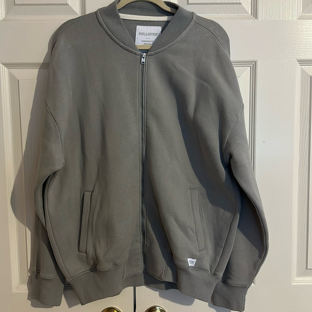 Men’s‎ Grey Hollister zip up sweatshirt size medium